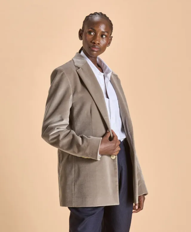 Soubacq Le Blazer Hippolyte velours marron glacé