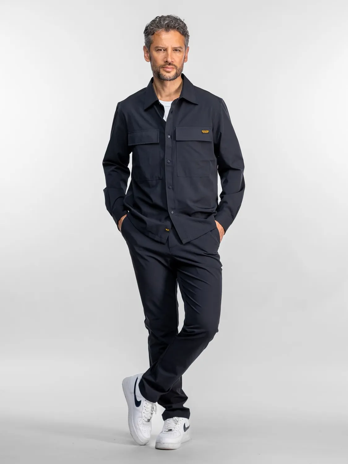 DAYTONA Stretchirt chemise casual homme extensible noir