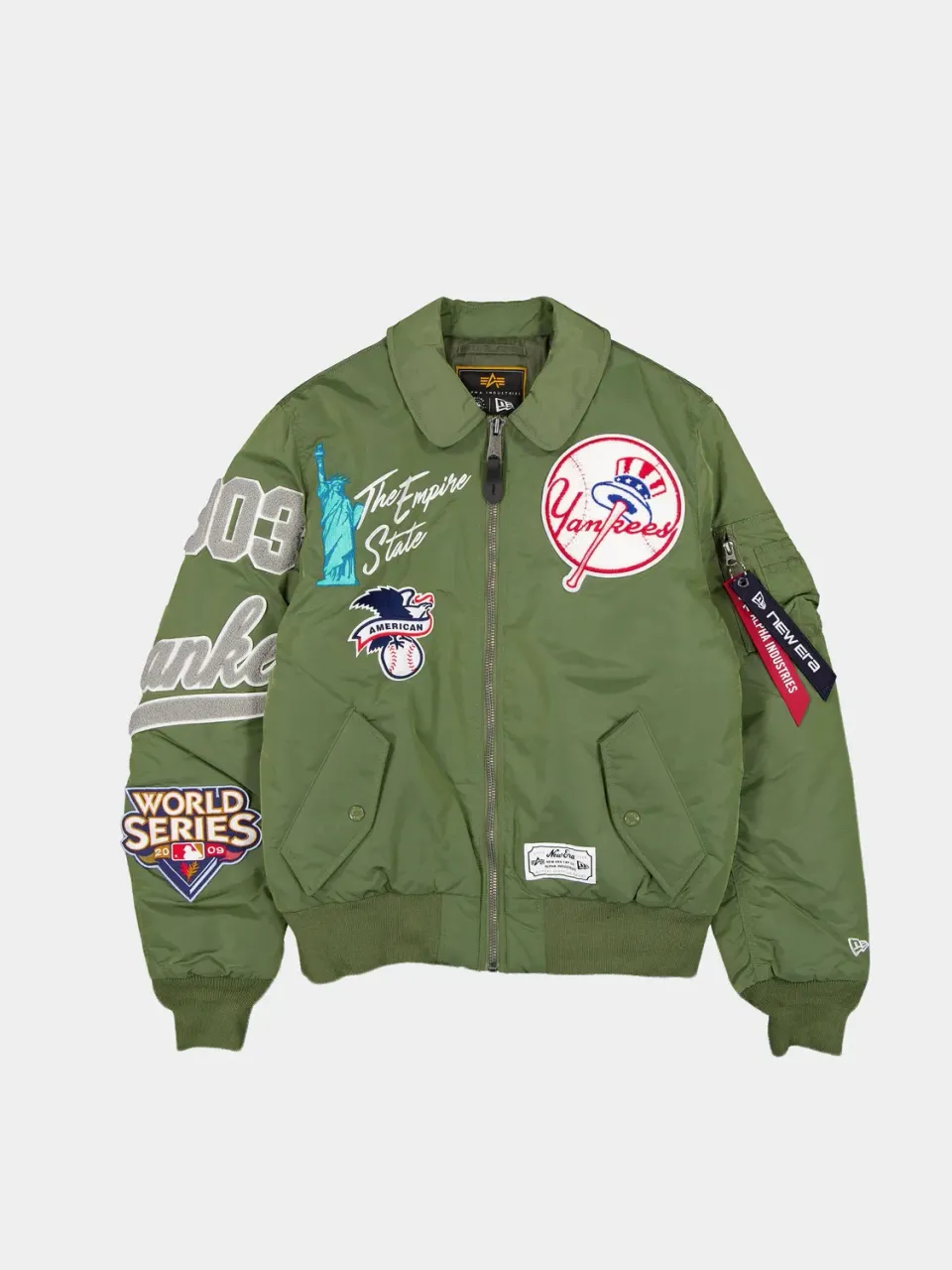 Alpha Industries MA-1 Yankees bomber vert col chemise
