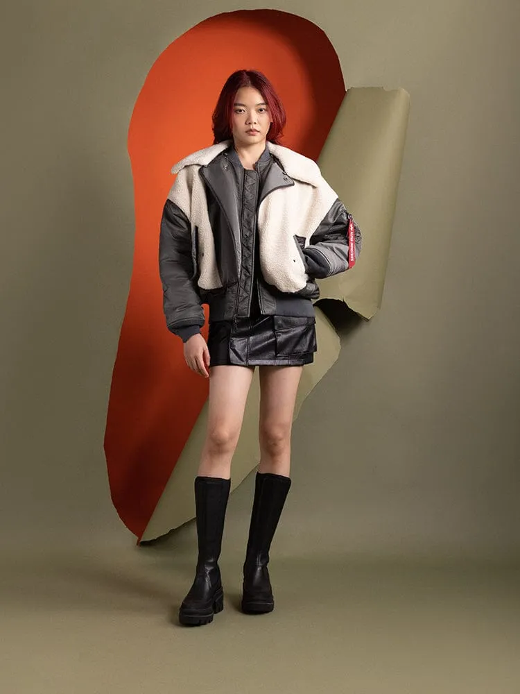 Alpha Industries B-15 Sherpa Hybrid blouson femme gris