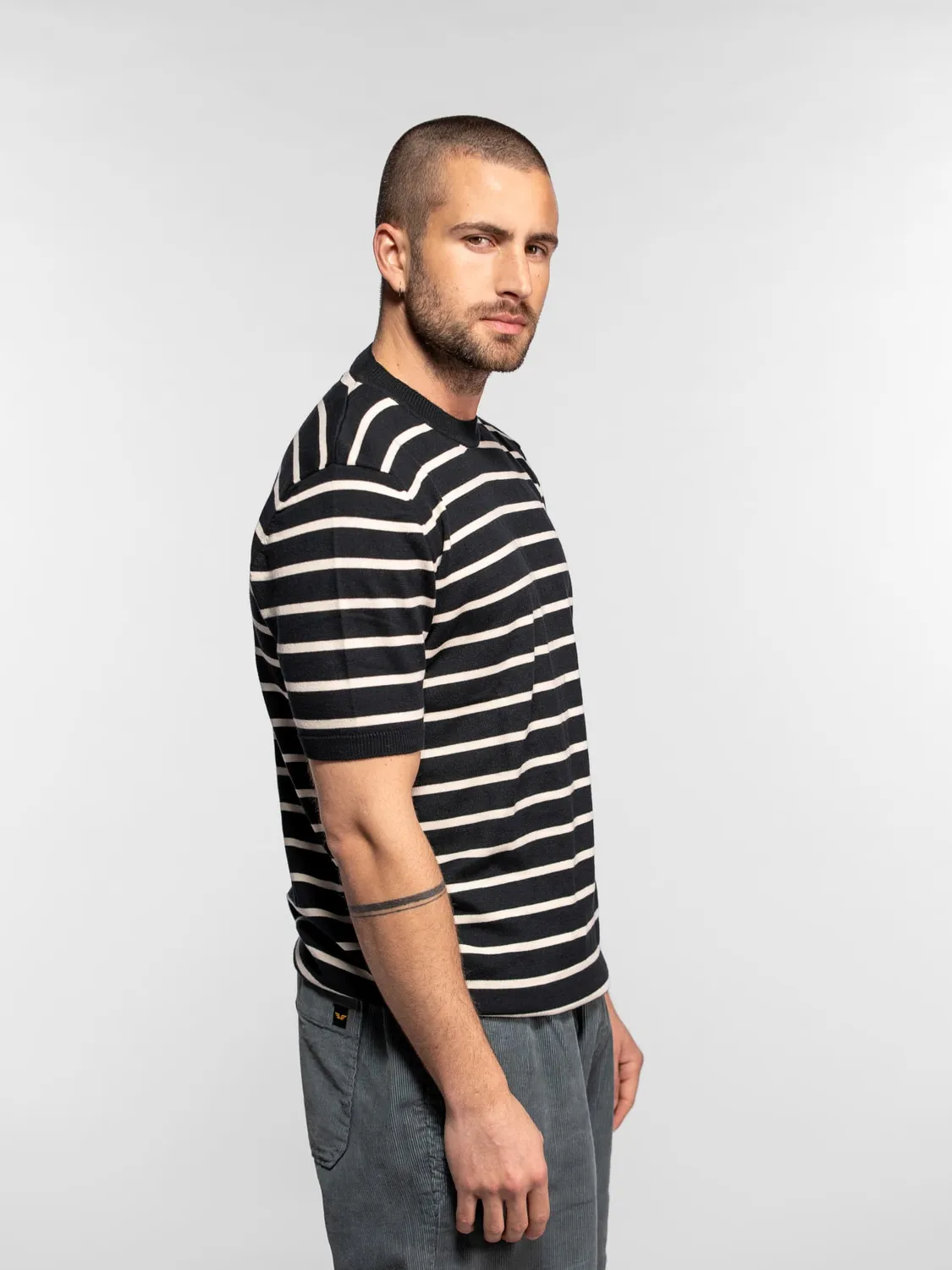 Daytona Holt pull marinière coton manches courtes