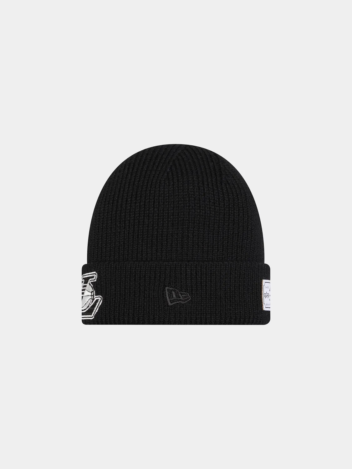 Alpha Industries Lakers bonnet short cuff merinos noir