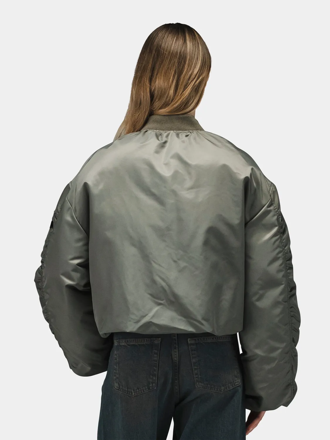Alpha Industries MA-1 Knit Rib bomber gris femme