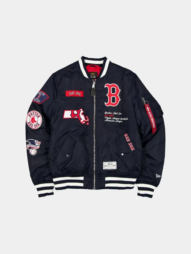 Red Sox x Alpha x New Era MA-1 bomber nylon navy white