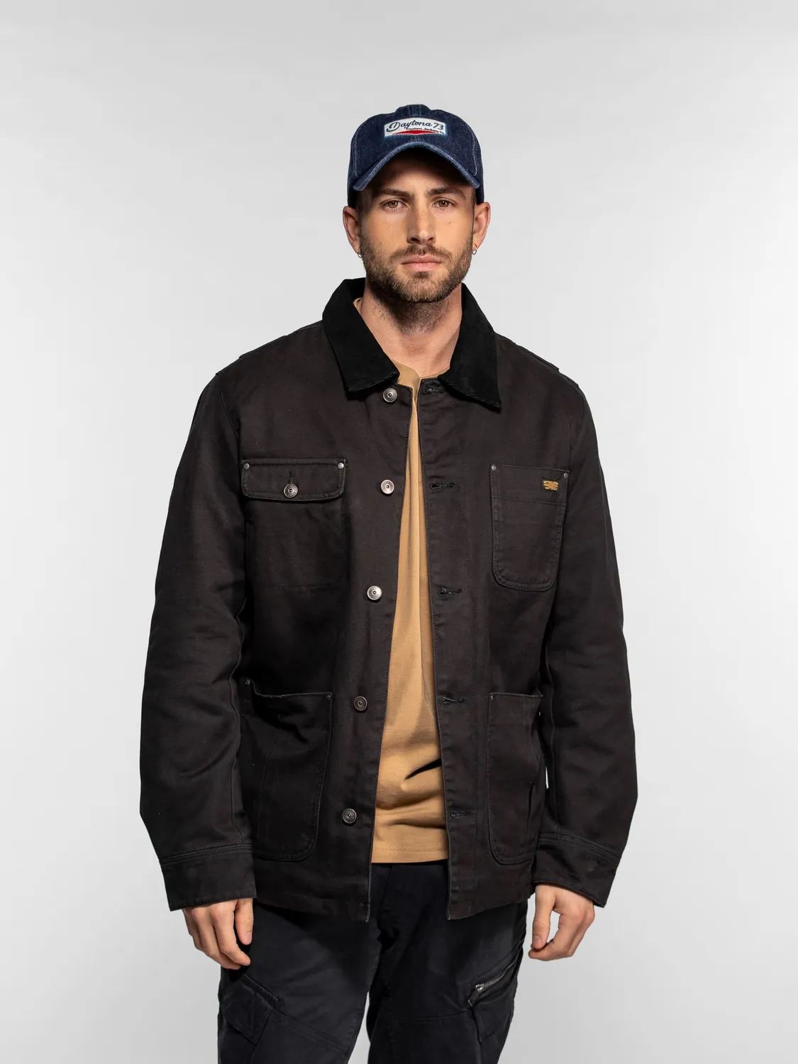 DAYTONA Billie veste worker toile beige coupe droite