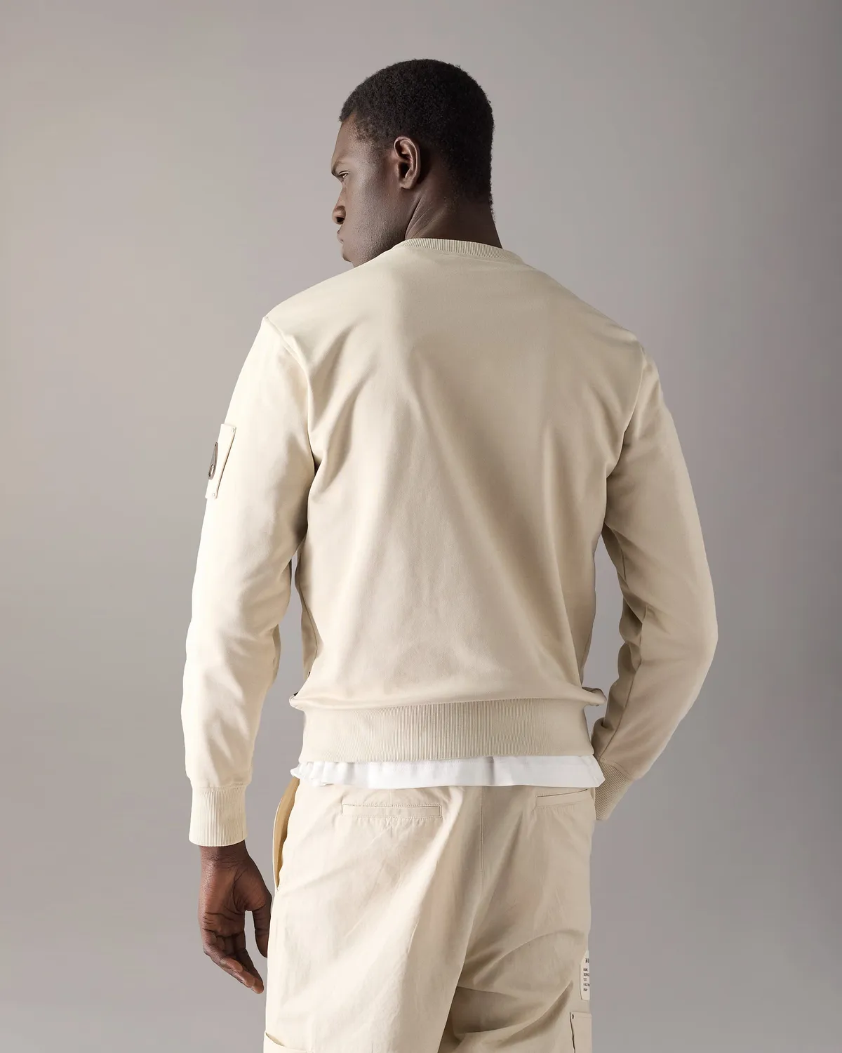 Moose Knuckles Hartsfield Crewneck sweat alabaster coton
