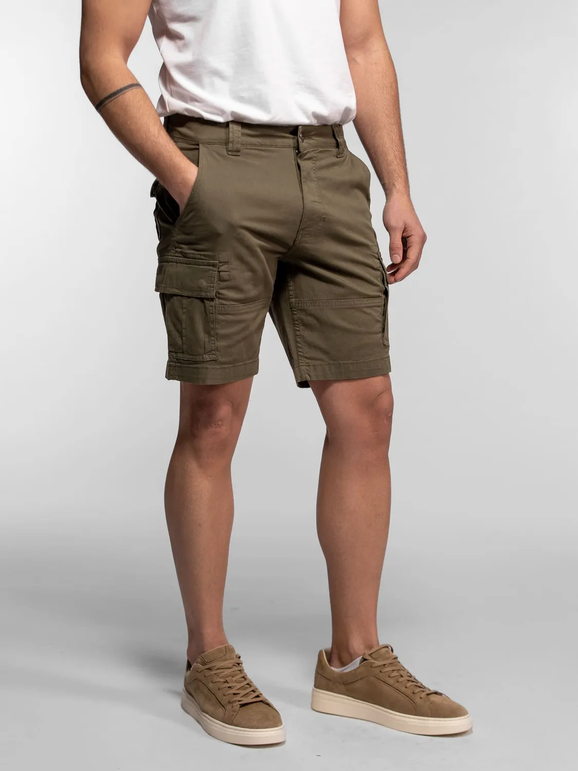 Daytona Bostoni short cargo homme beige toile poches