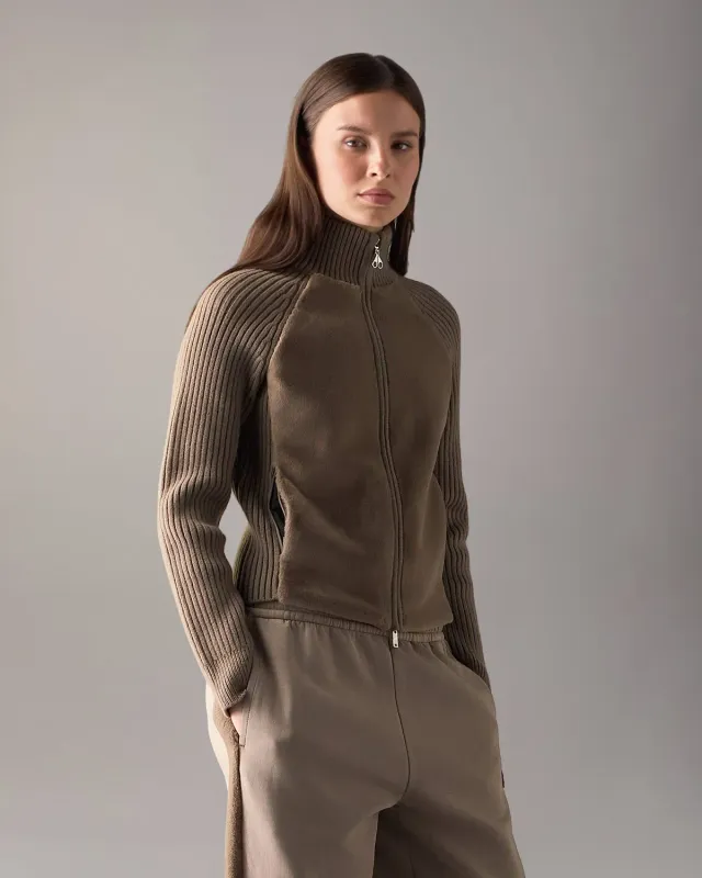 Moose Knuckles Junction pull hybride zippé gris
