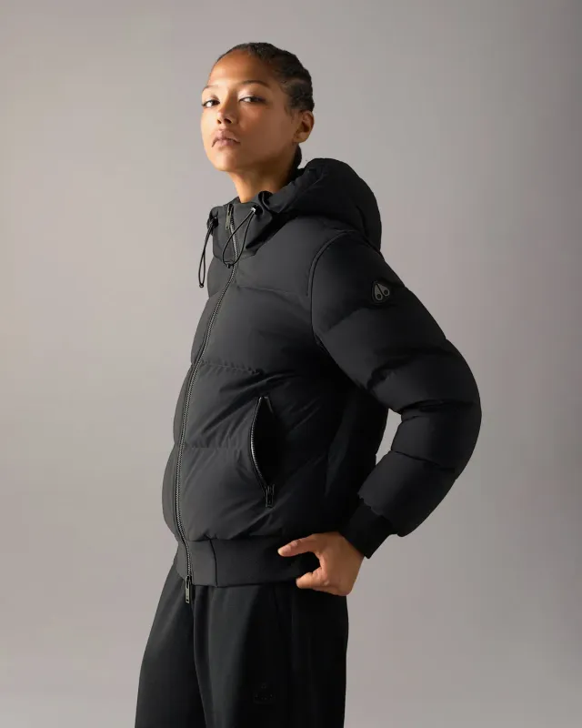 Moose Knuckles Soho Down Bomber blouson noir femme duvet