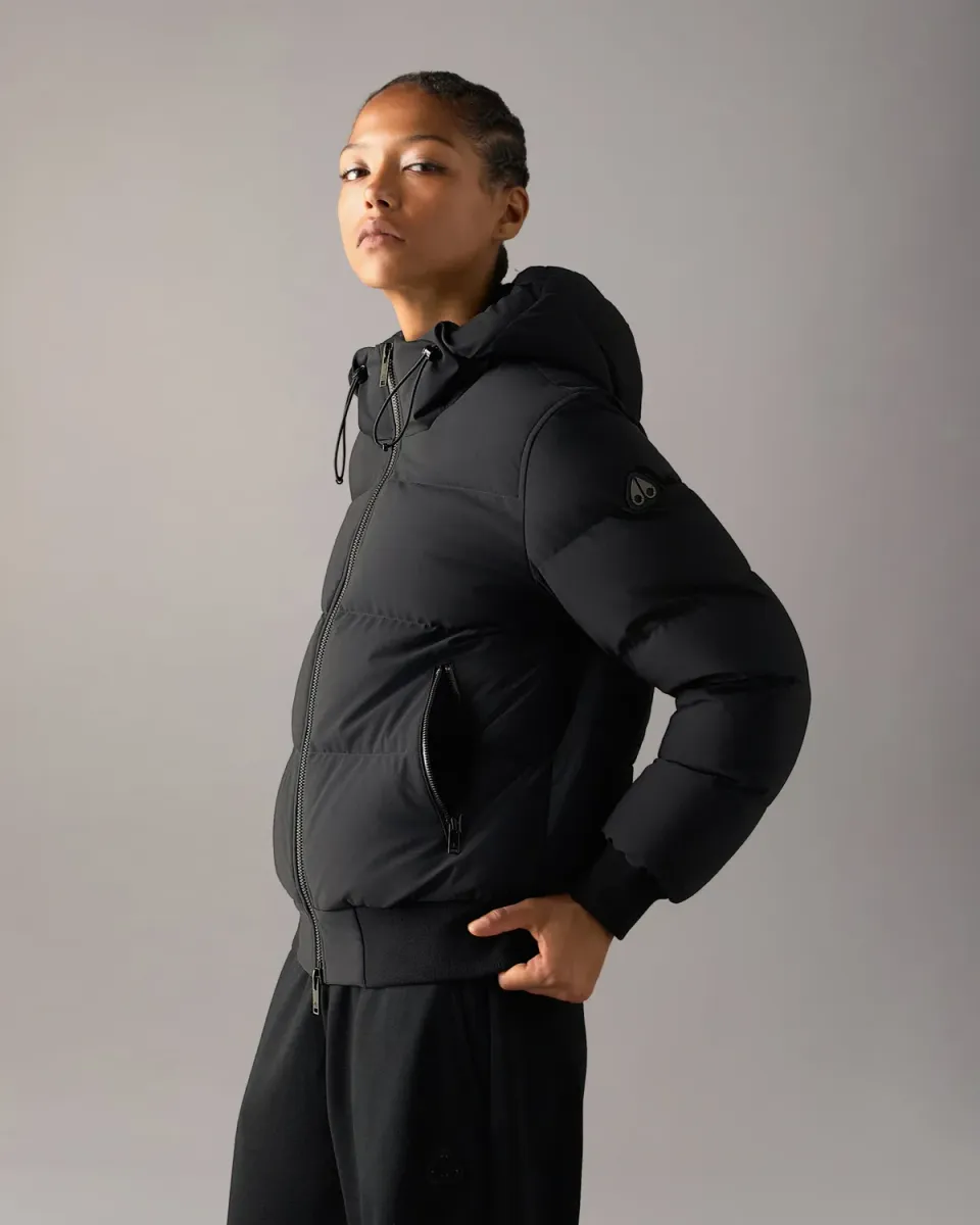 Moose Knuckles Soho Down Bomber blouson noir femme duvet