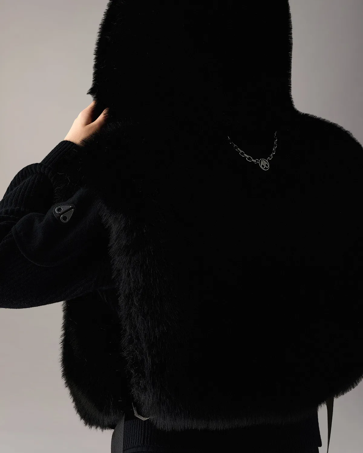 Moose Knuckles Cosmo Faux Fur Vest gilet noir fourrure