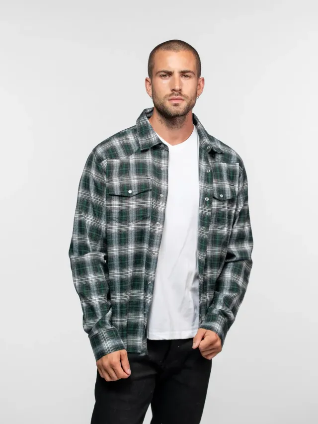 Daytona Burns chemise flanelle verte chaude