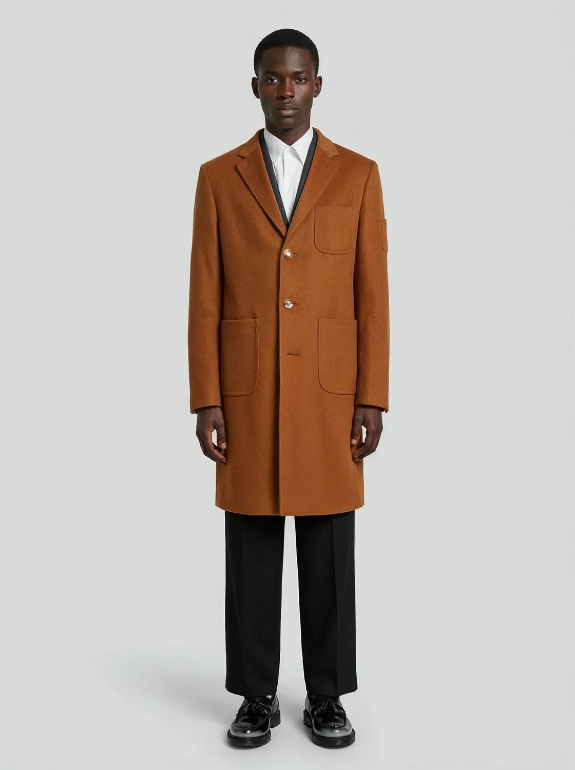 Lebrun manteau camel laine cachemire homme ajusté