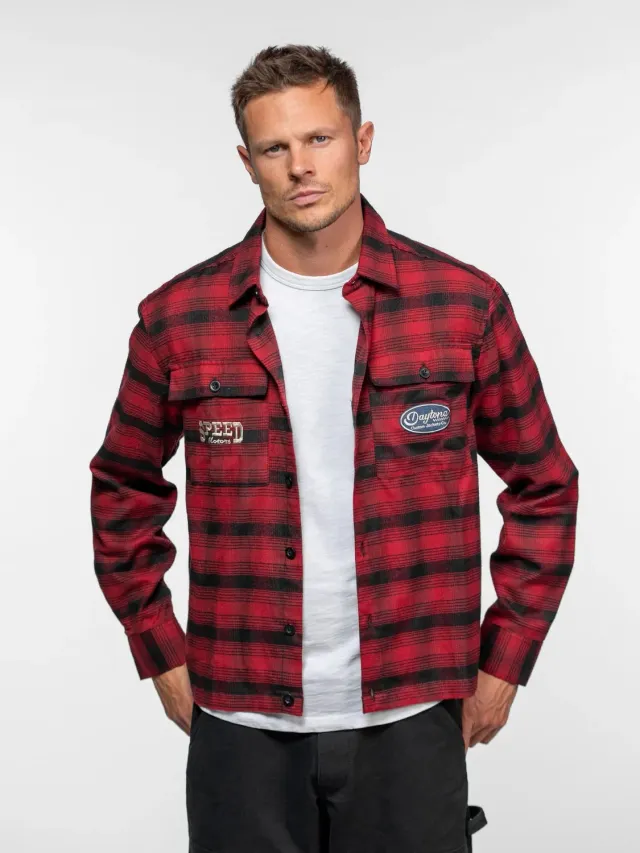 DAYTONA Ketchum chemise boxy carreaux rouge flanelle