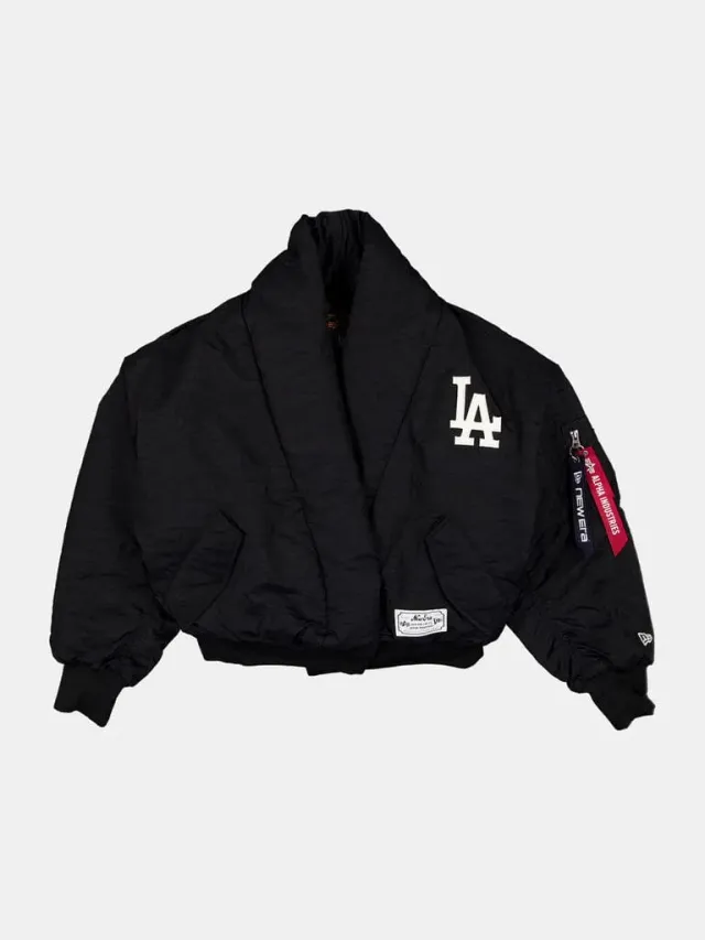 Alpha Industries Dodgers New Era bomber femme noir col chale