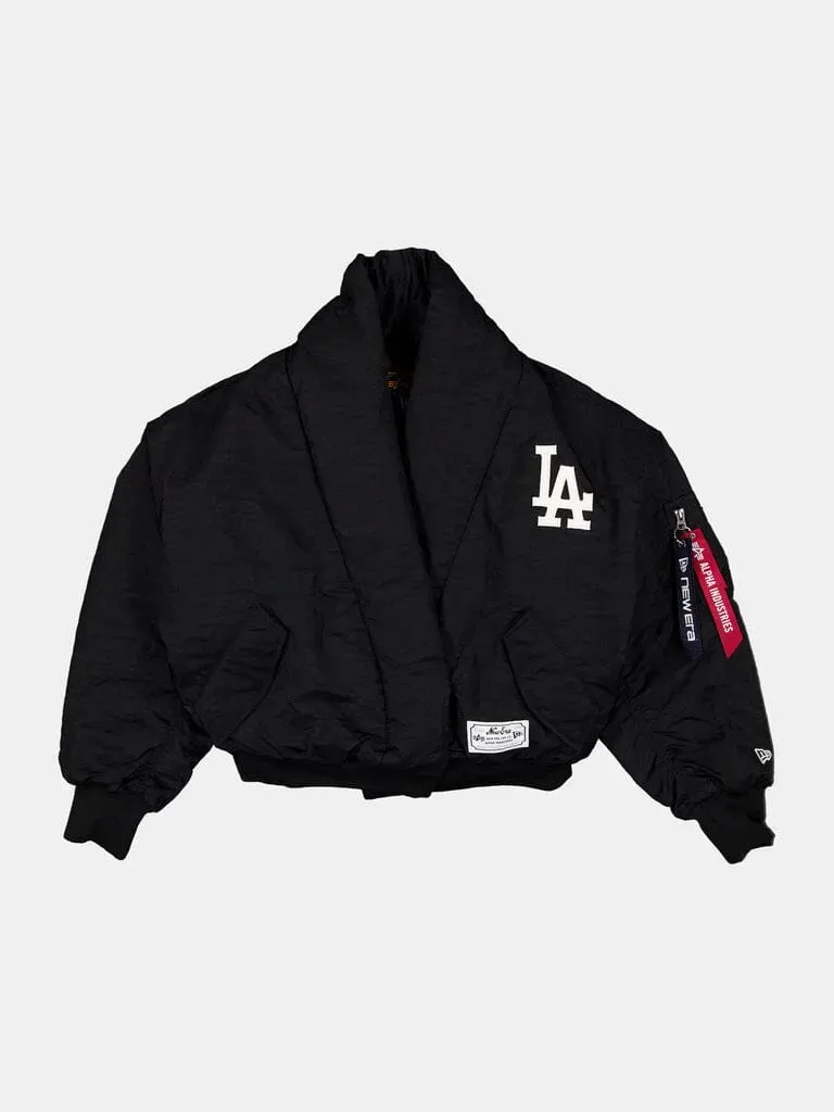 Alpha Industries Dodgers New Era bomber femme noir col chale