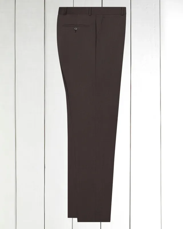 HOLLINGTON pantalon siza laine fil-à-fil tabac 48