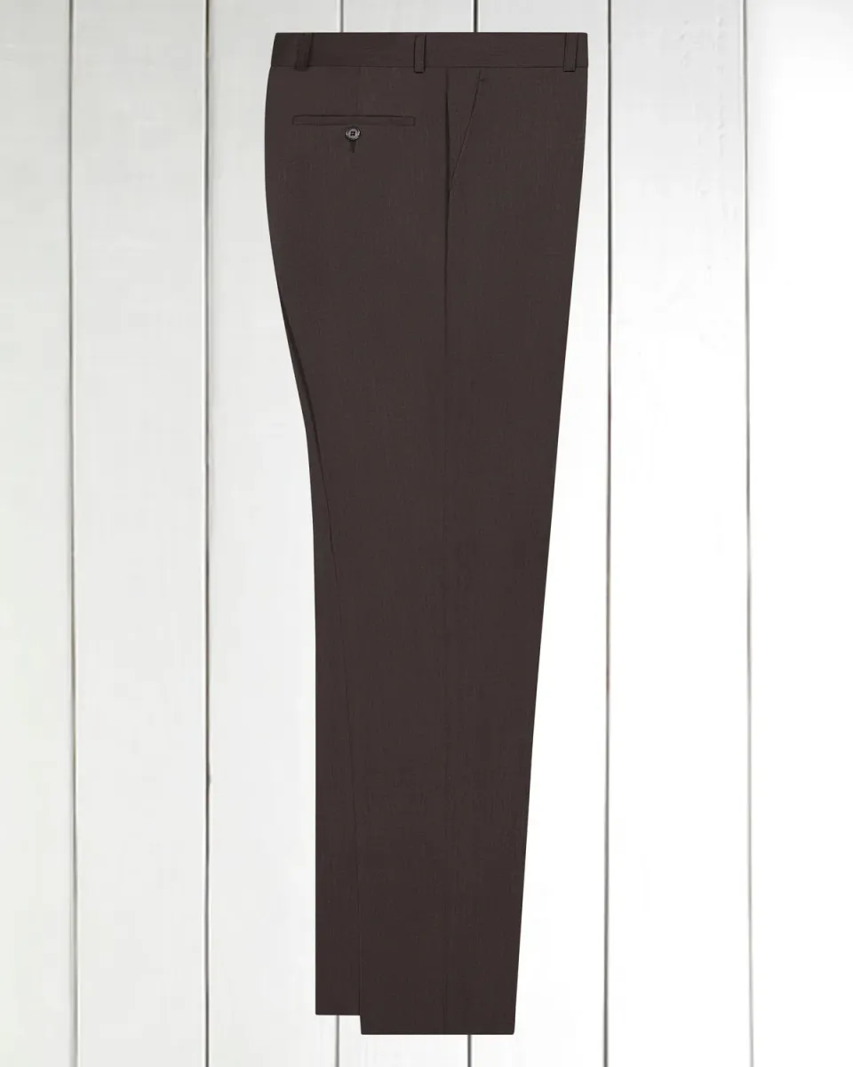 HOLLINGTON pantalon siza laine fil-à-fil tabac 48