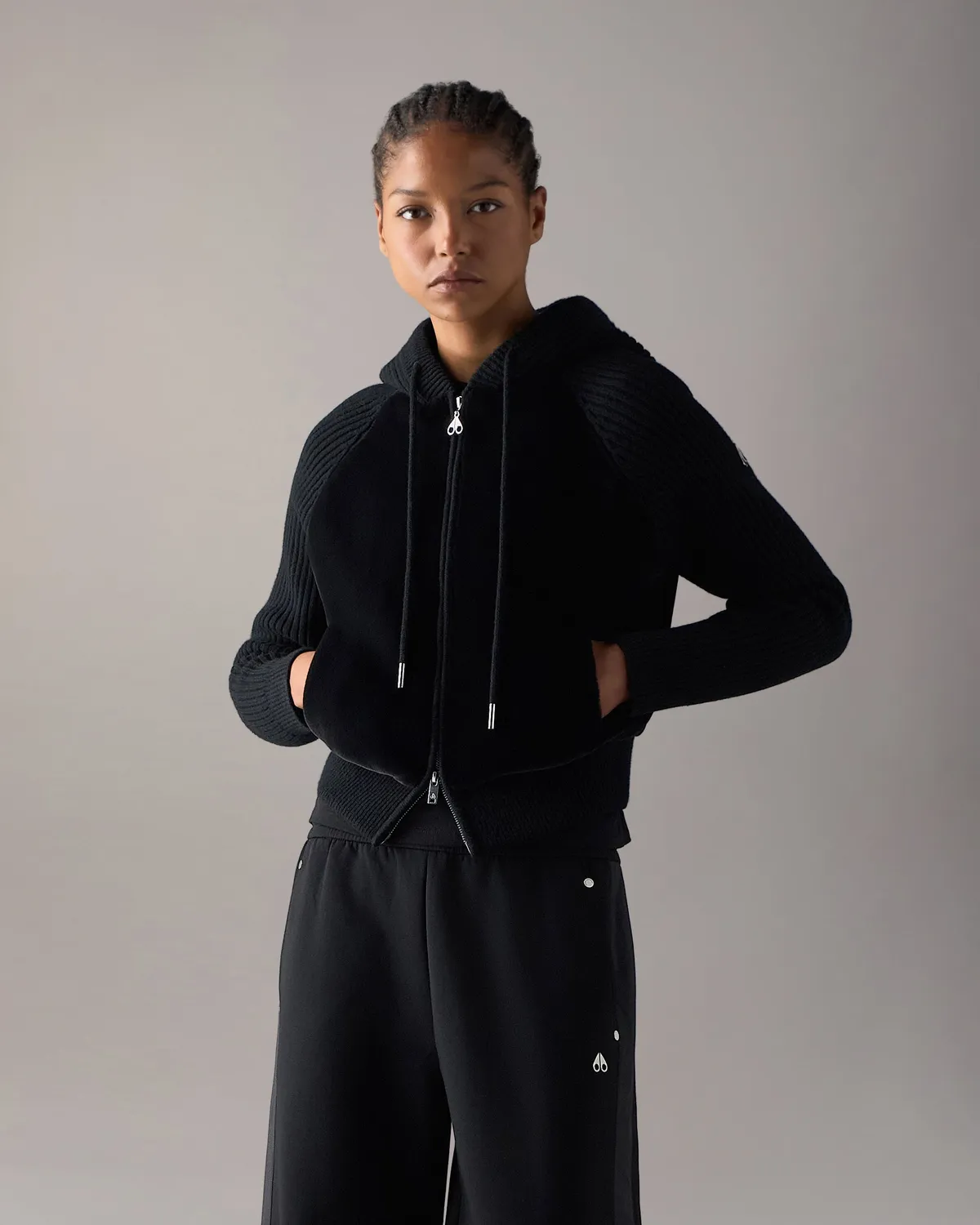 Moose Knuckles Junction pull capuche cendré laine