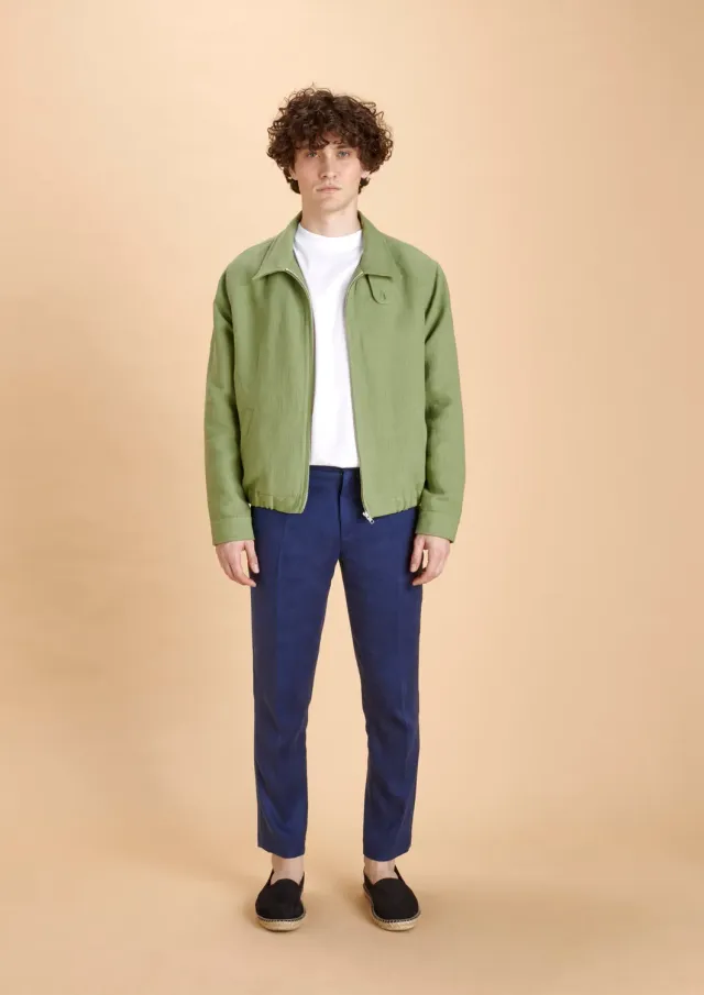 Soubacq Emilo blouson gabardine coton lin beige