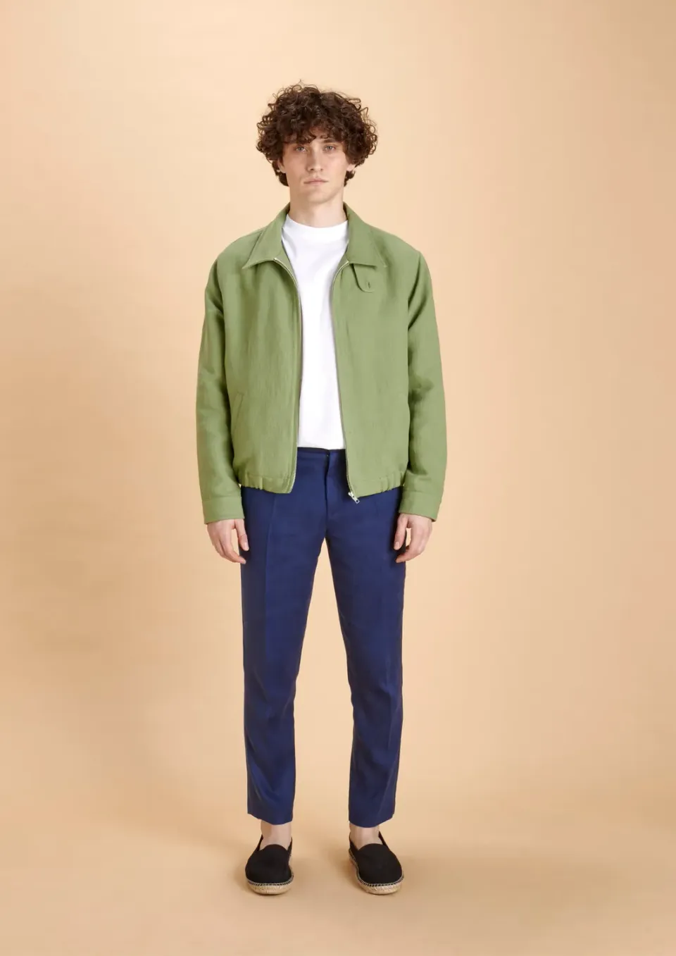 Soubacq Emilo blouson gabardine coton lin beige