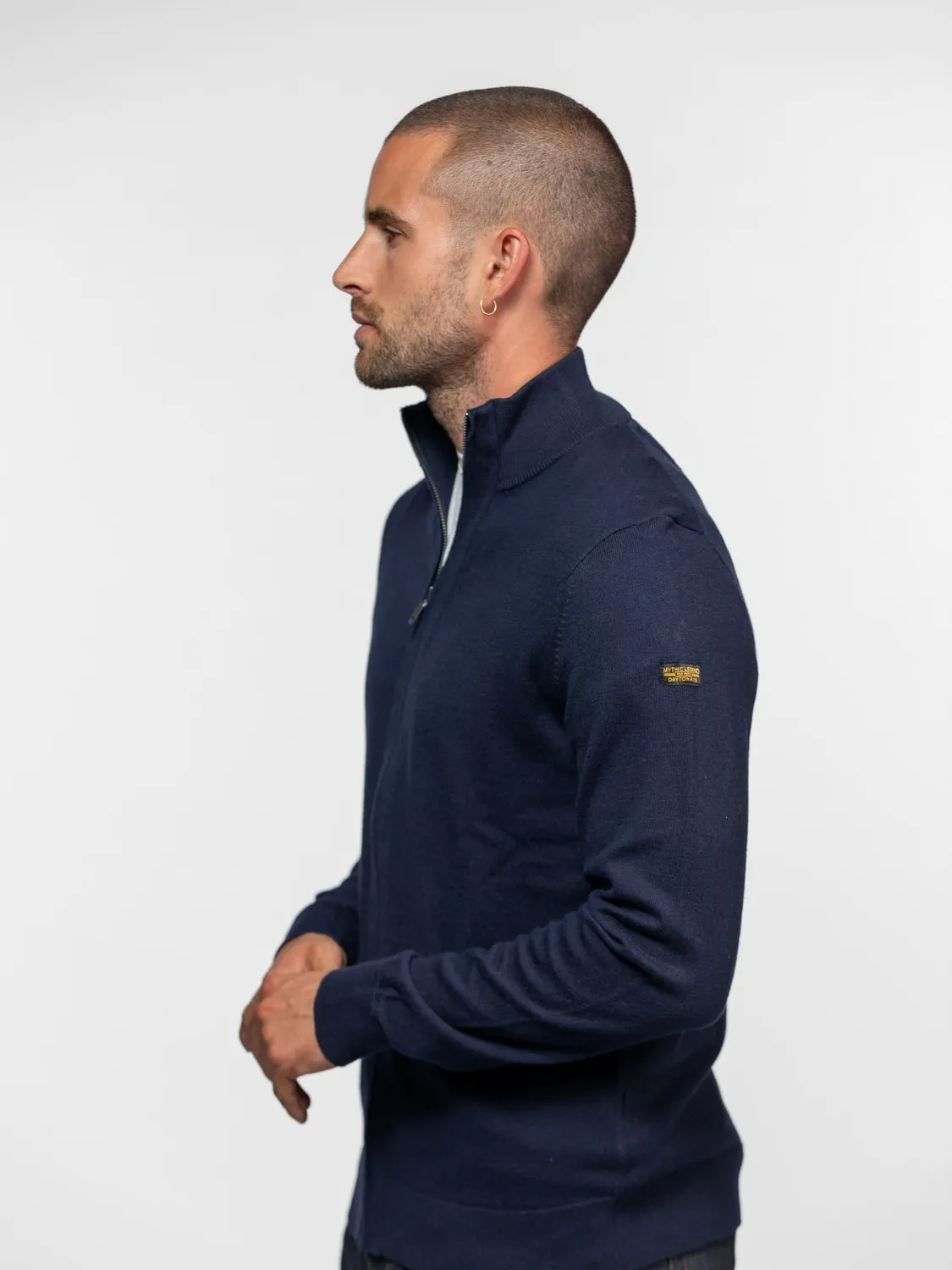 Daytona Arnold cardigan zippé homme beige coton cachemire