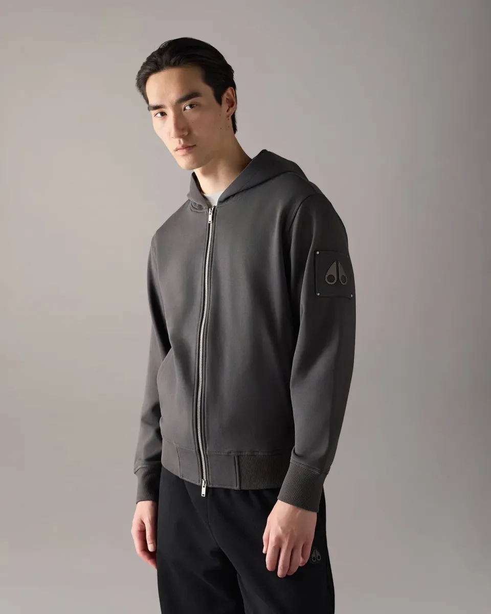 Moose Knuckles Hartsfield hoodie zippé ciment