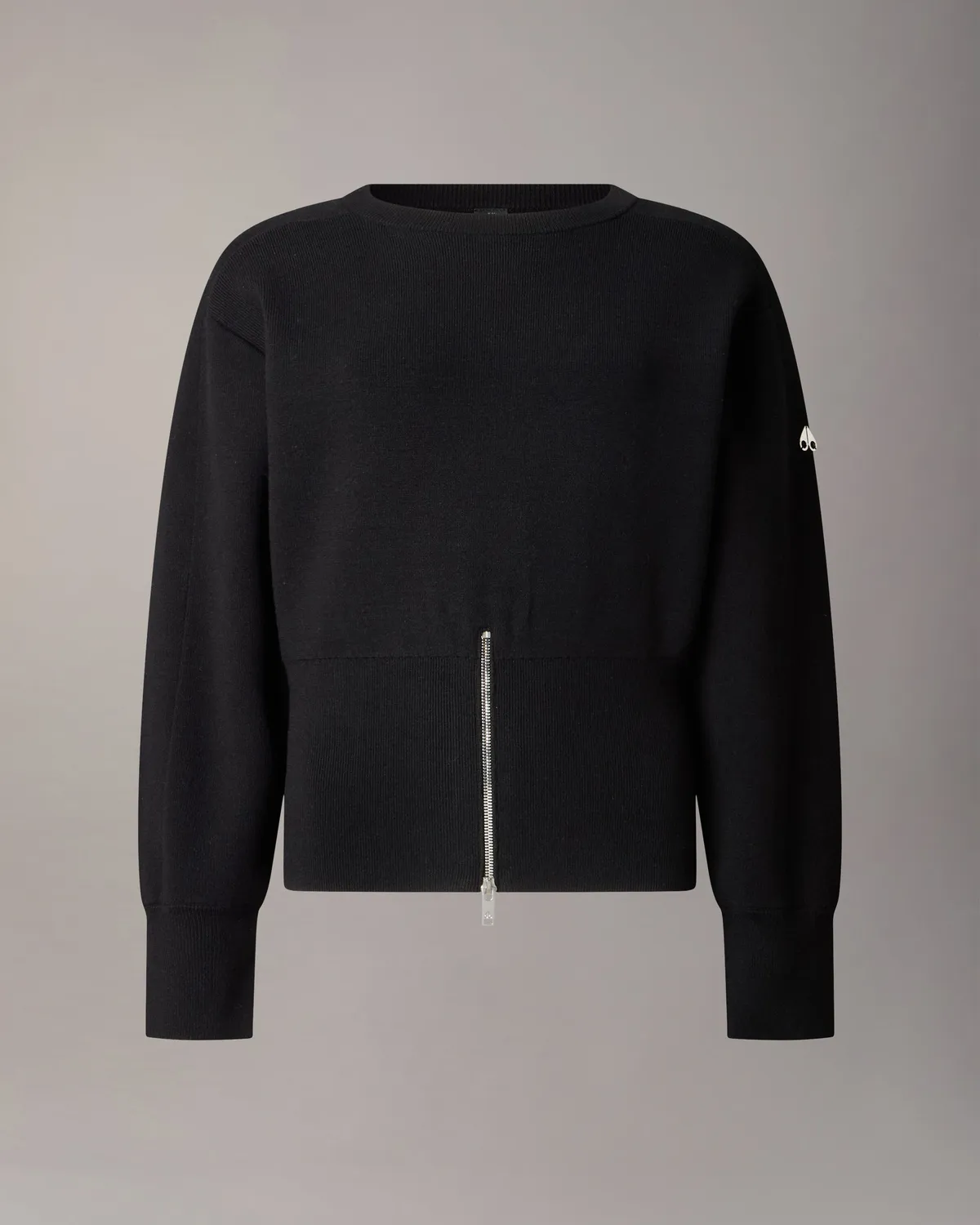 Moose Knuckles Corner Crewneck sweat noir zippé