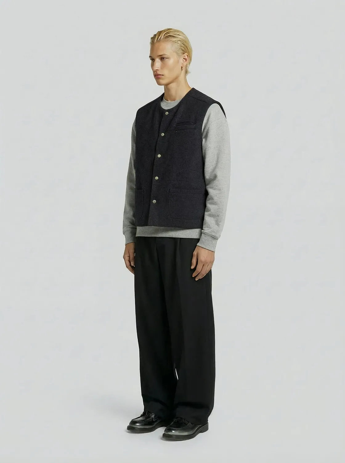 Lebrun gilet gris sans manches laine homme