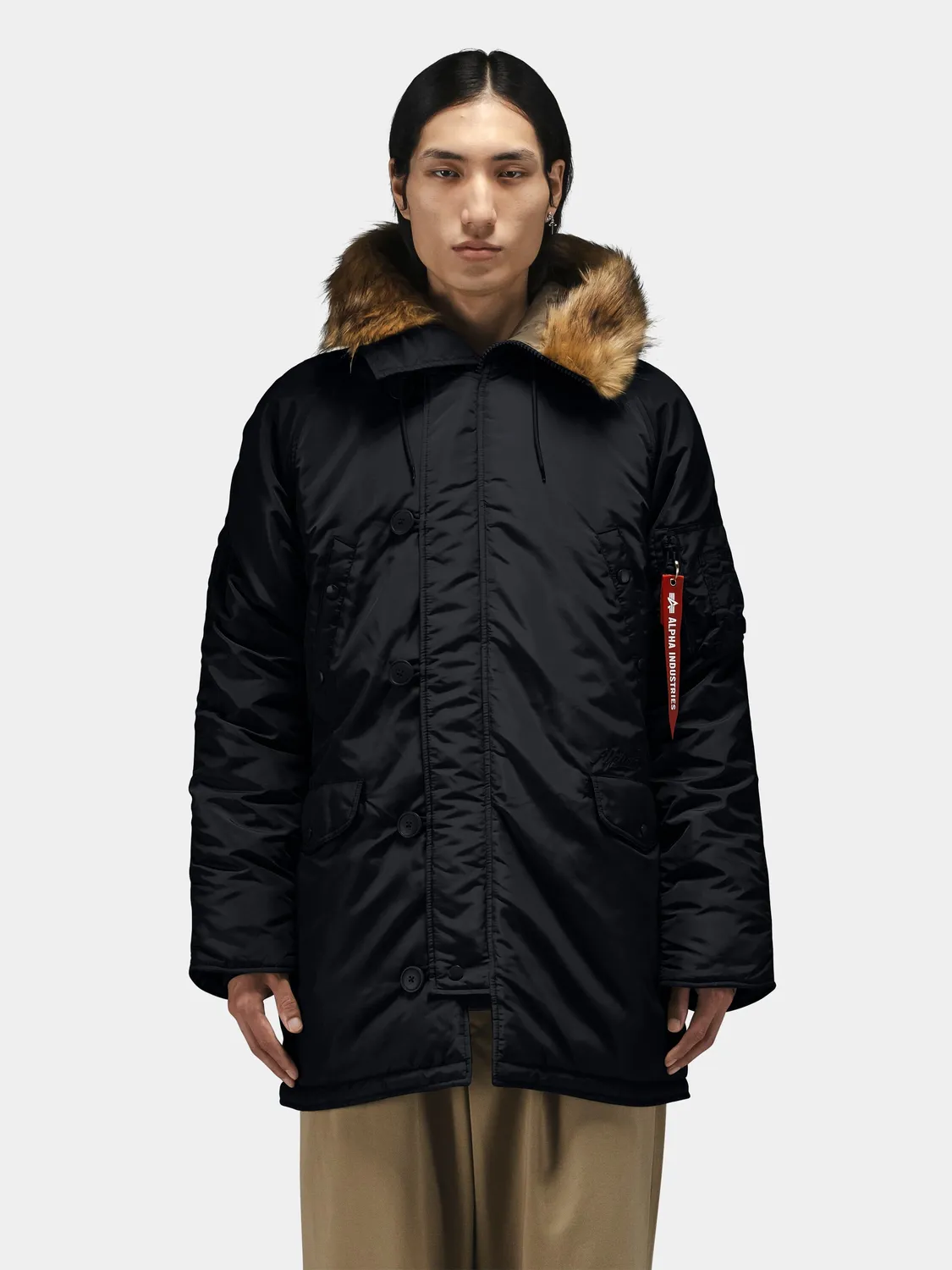 Alpha Industries N-3B Oxford parka vert cuisses grand froid
