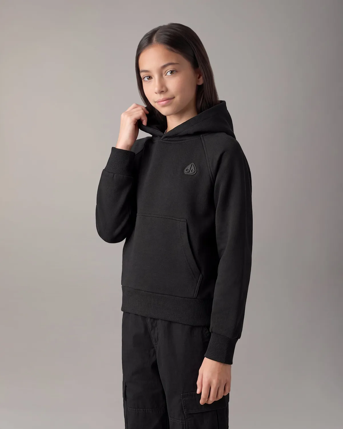 Moose Knuckles Yul Hoodie Sweat Enfant Noir Doux