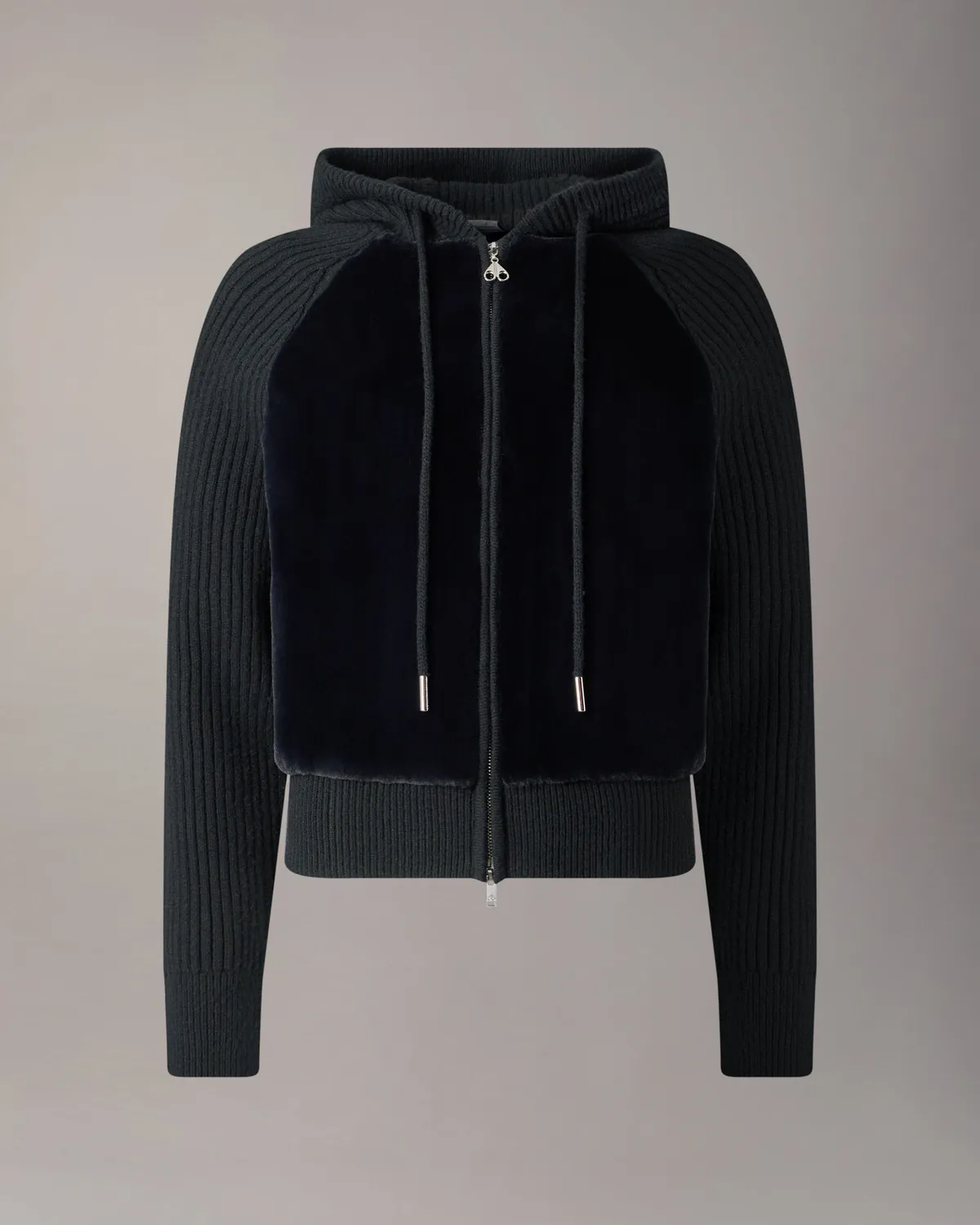 Moose Knuckles Junction Hooded pull noir fausse fourrure