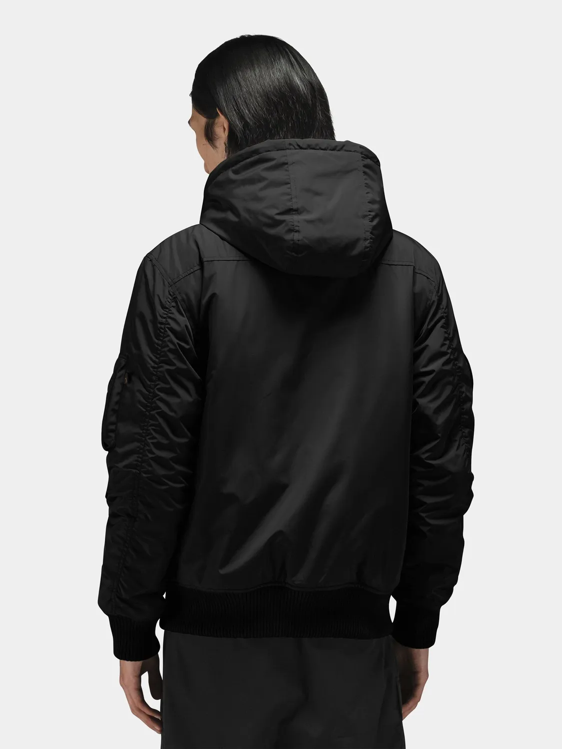 Alpha Industries Patched Hooded Rib bomber noir capuche