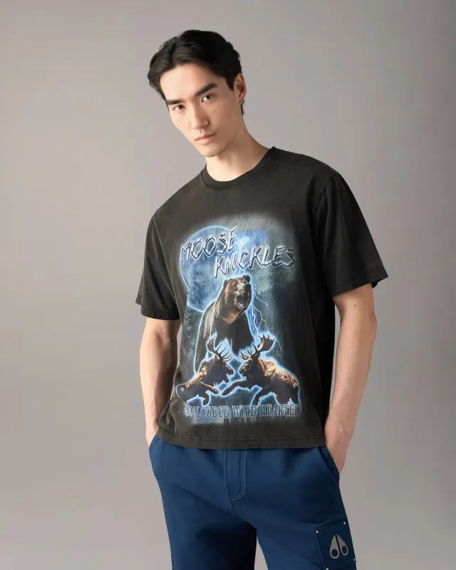 Moose Knuckles Into The Wild t-shirt noir graphique