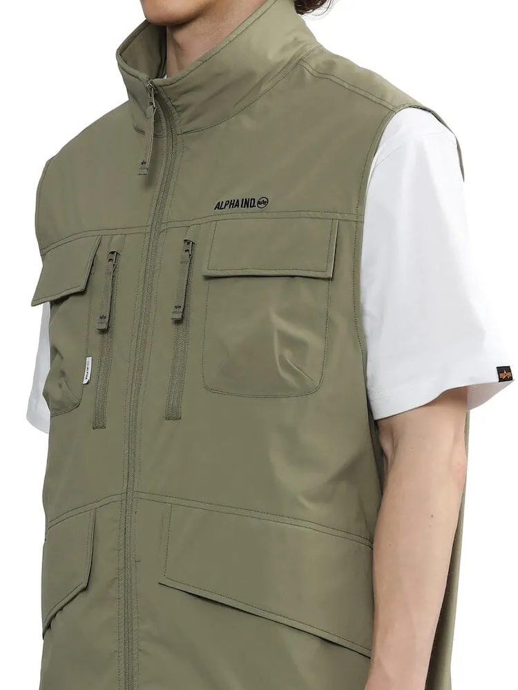 Alpha Industries UNFRM gilet tactique kaki nylon stretch