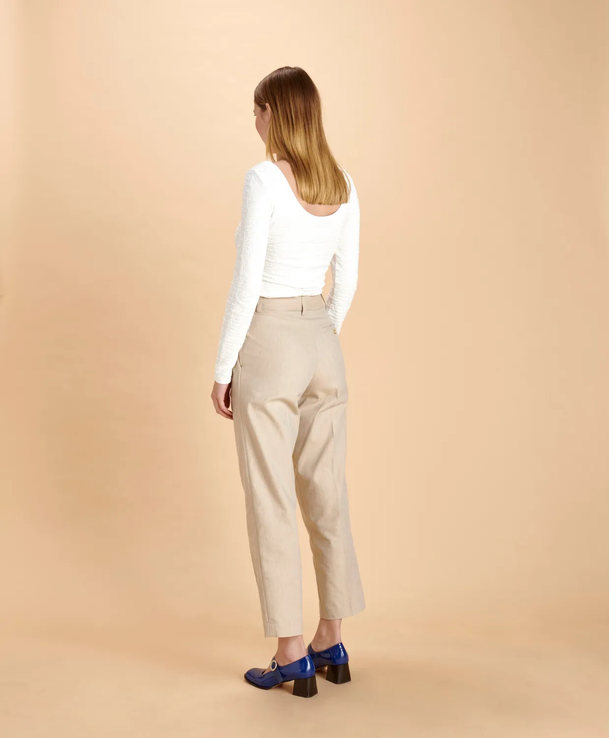 SOUBACQ Séville pantalon femme coton champagne