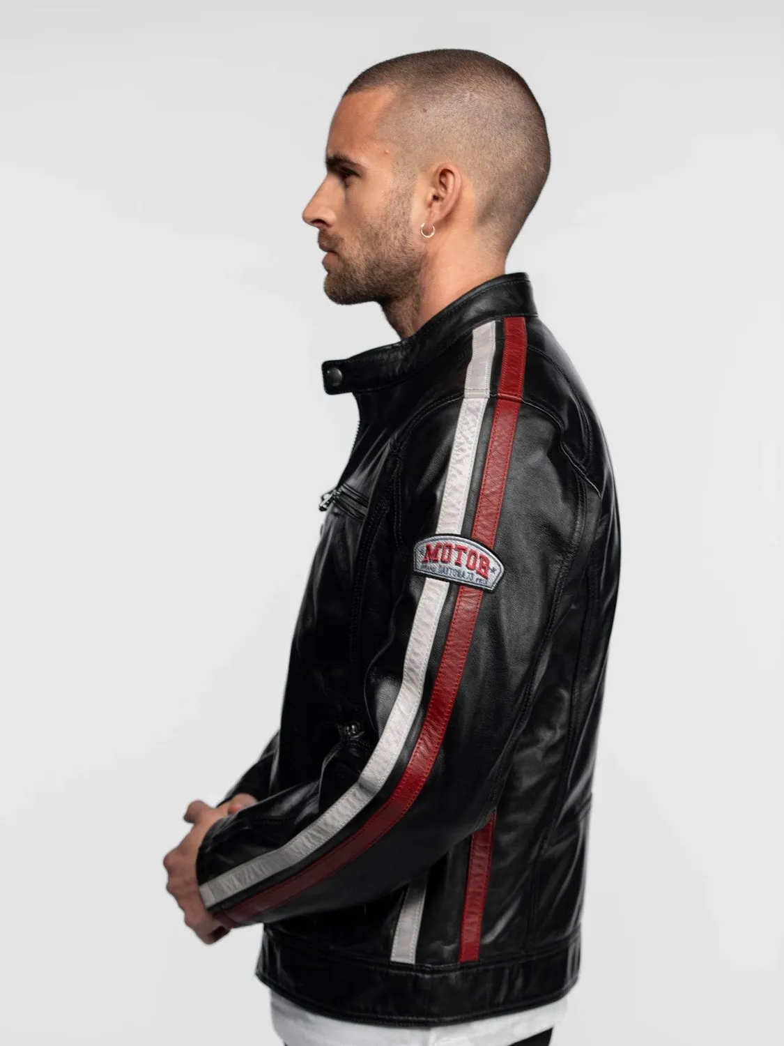 Daytona Scotty blouson motard agneau noir racing