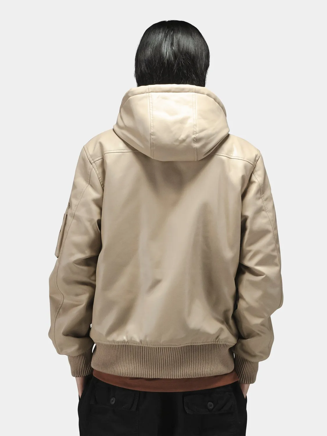 Alpha Industries Hooded Rib Flight blouson Vintage Khaki similicuir