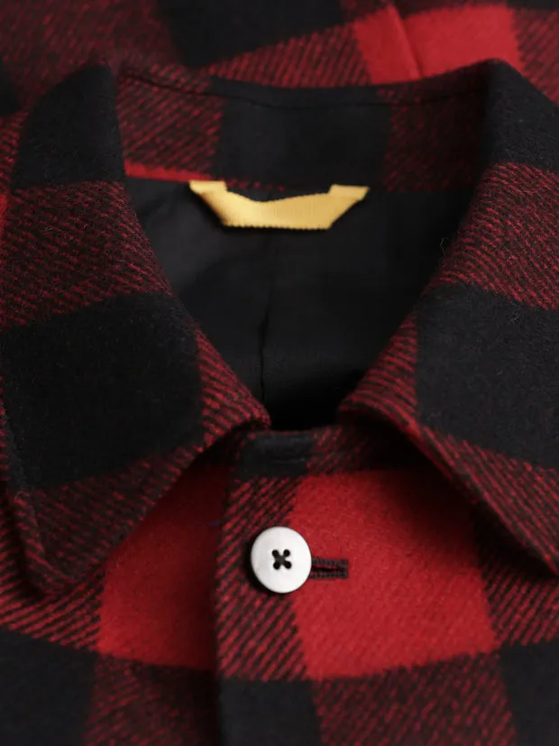 Hollington veste Odéon laine carreaux noir rouge préco