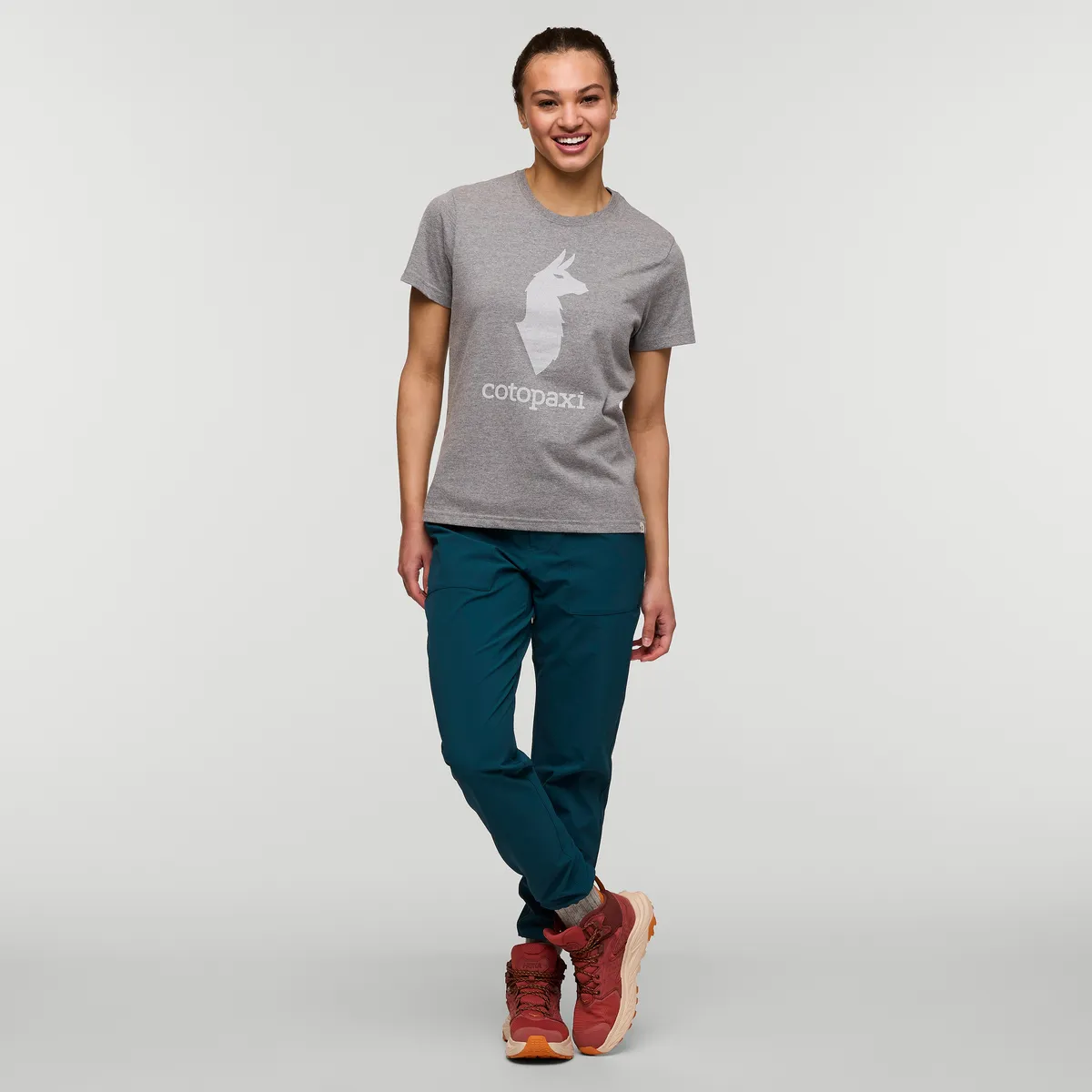 Cotopaxi Llama T-shirt Femme Heather Grey Coton Bio