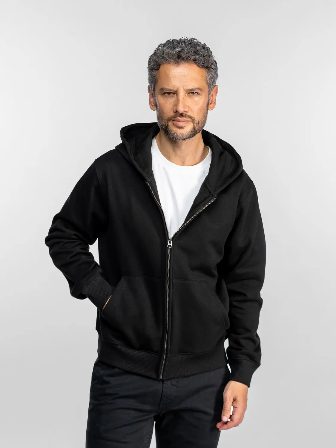 Daytona Trustco sweat capuche moto zippé noir