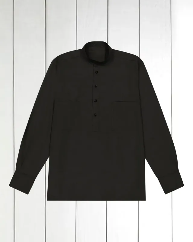 Hollington chemise col mao popeline noire taille XL