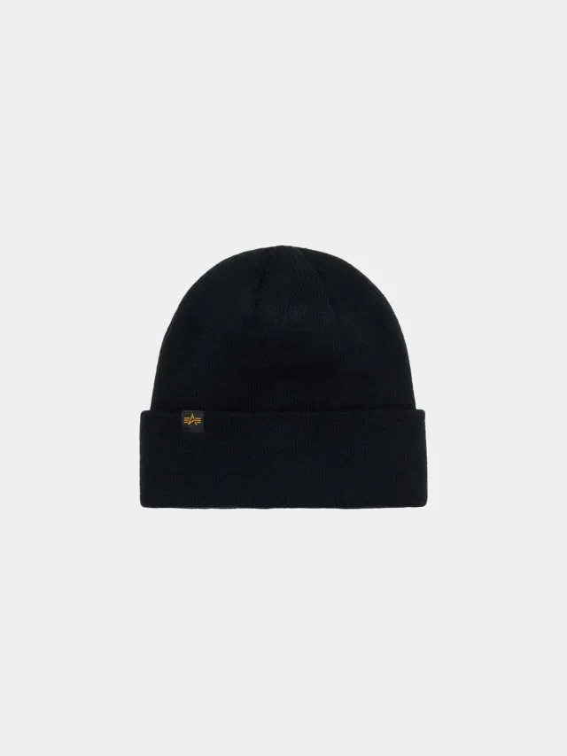 Alpha Industries Essential bonnet court noir acrylique