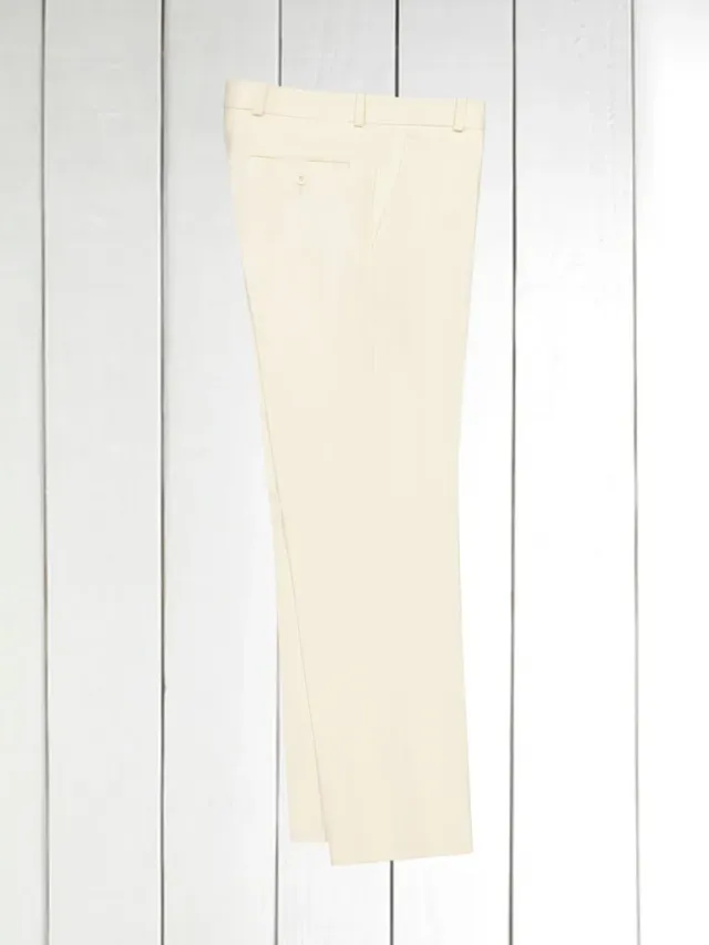 Hollington Siza pantalon ivoire lin-coton stretch