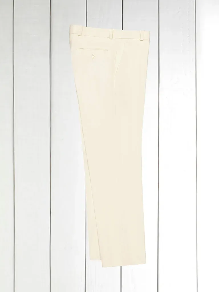 Hollington Siza pantalon ivoire lin-coton stretch