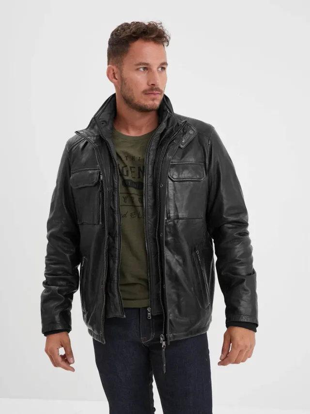 Daytona Crowell blouson cuir homme Bison cuir mouton