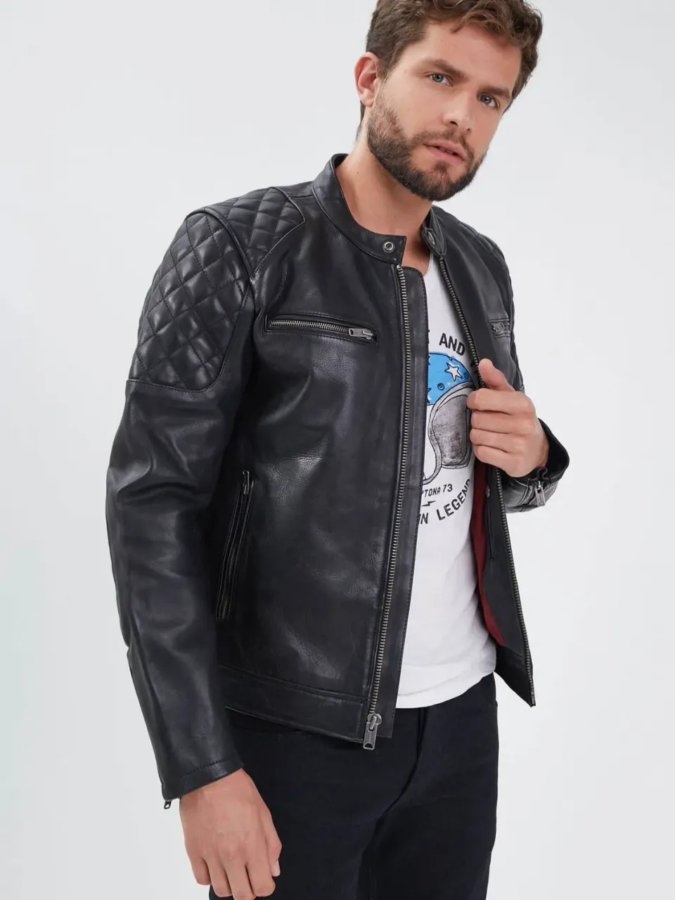 Daytona Cobalt FM-101246 blouson motard homme vachette