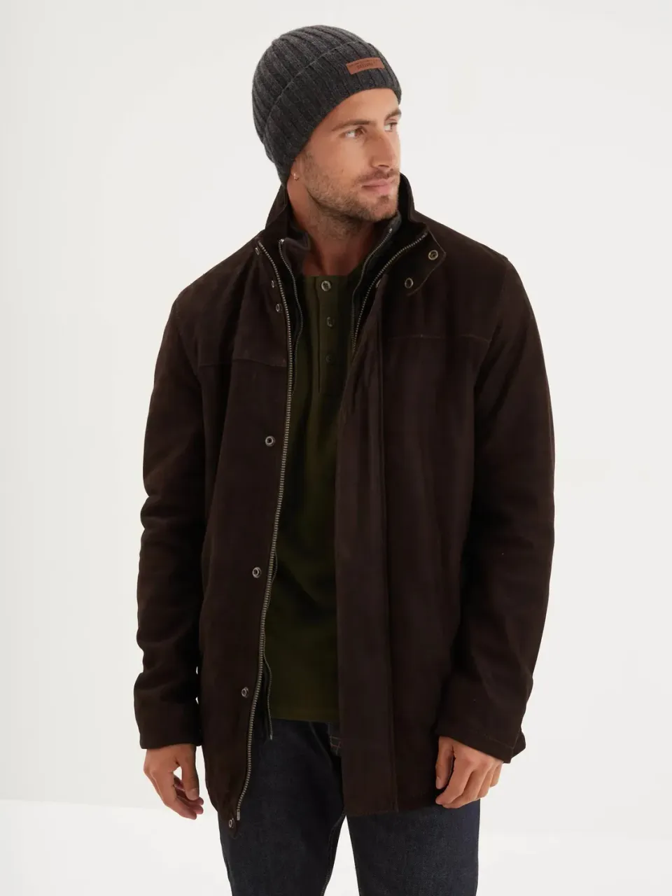 DAYTONA Balzac Madison veste cuir homme marron nubuck