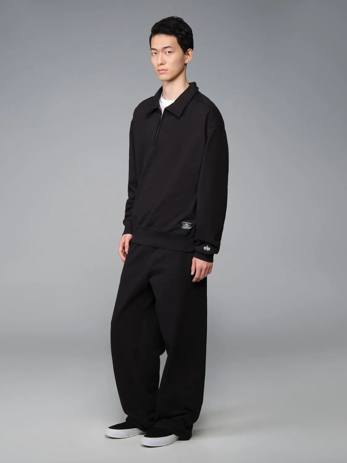 Alpha Industries Essential sweat quarter zip noir coton