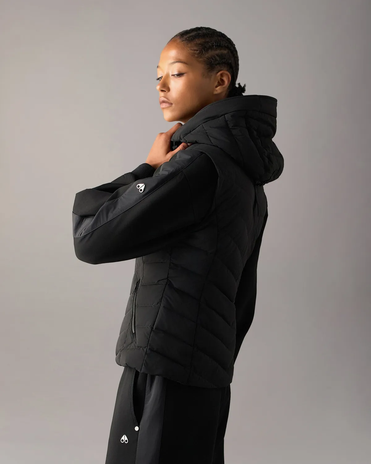 Moose Knuckles Elora gilet doudoune noir matelassé
